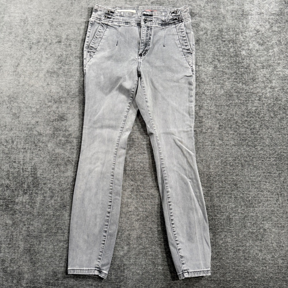 Anthropologie Pilcro Grey Skinny Jeans Button Waist High Rise Size 26‎